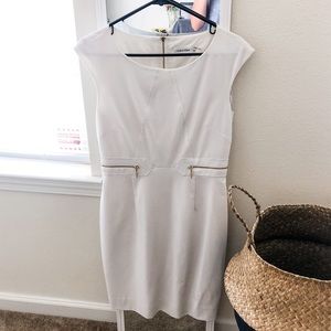 Calvin Klein White Sleeveless Sheath Dress